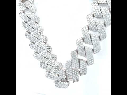 925 Sterling Silver Moissanite Miami Cuban Chain 22mm