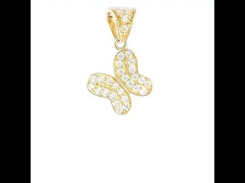14K Gold Cubic Zirconia Pendant