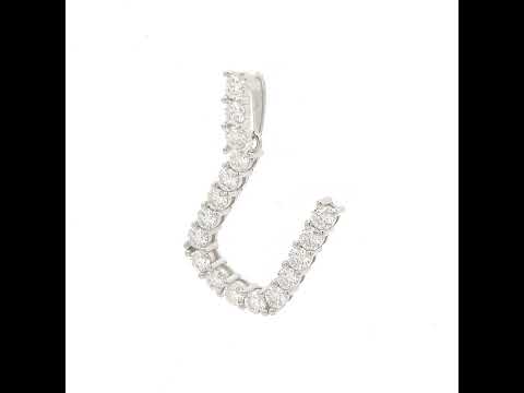 925 Sterling Silver Unisex 1.72ct Moissanite Initial Alphabet U Charm Pendant