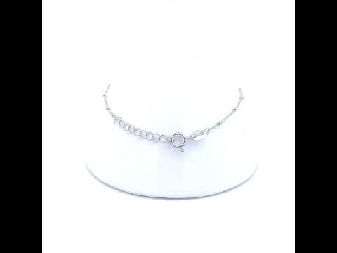 925 Sterling Silver Womens Heart Charm Bracelet Size 7.5 Inches