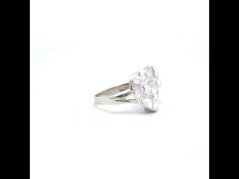925 Sterling Silver Womens Heart Nugget Fashion Ring Size 7