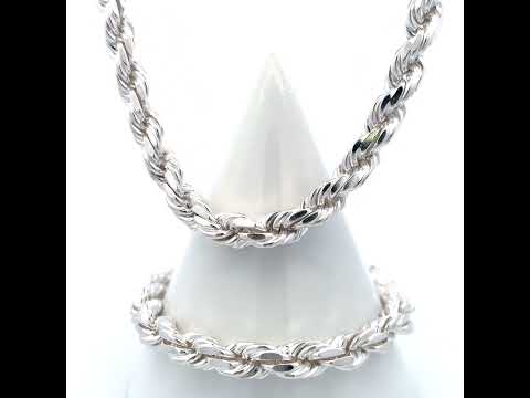 925 Silver Solid Rope Chain 7.5mm-24"