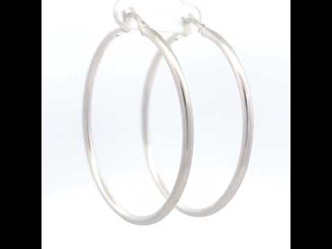925 Sterling Silver Womens Classic Hoop Earrings 2.5mm