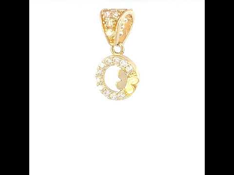 14K Gold Cubic Zirconia Pendant