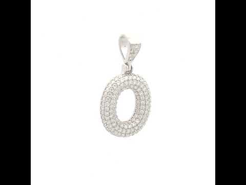 925 Sterling Silver 1.10ct Moissanite Initial Alphabet O Charm Pendant