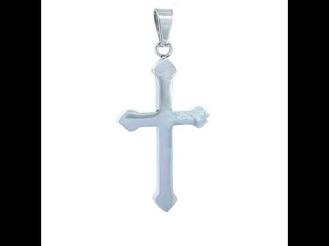 Stainless Steel Mens Cross Religious Charm Pendant