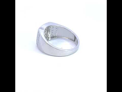 925 Sterling Silver Mens Cubic-Zirconia Fashion Ring Size 10