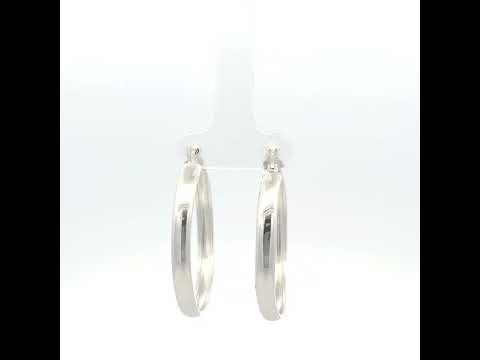 925 Sterling Silver Womens Round Tube Hoop Earrings