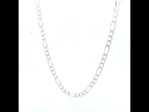 925 Silver Solid Pave Classic Figaro 4.0mm-16"