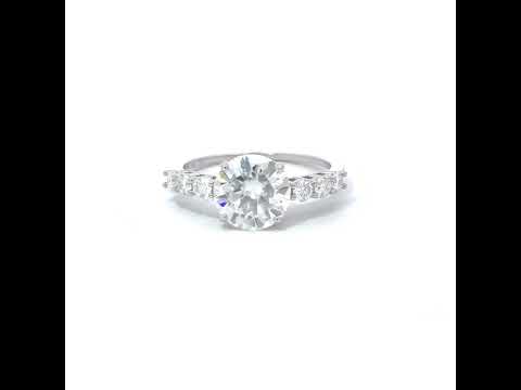925 Sterling Silver Womens Moissanite Engagement Ring Size 9