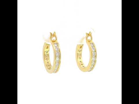 925 Sterling Silver Womens 16mm Moissanite Stone 1.20Ct Hoop Earrings