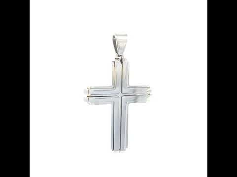 Stainless Steel Mens Cross Religious Charm Pendant