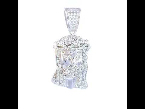 925 Sterling Silver Mens 0.64ct Moissanite Jesus Religious Charm Pendant