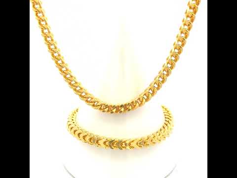 925 Silver Hollow Franco Chain Yellow 5.4mm-18