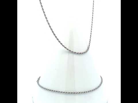 925 Silver Solid Rope Chain 0.5mm-7"