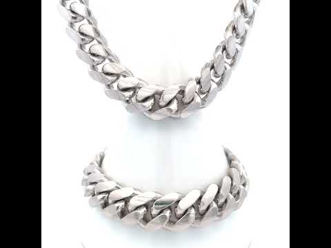 925 Silver Solid Miami Cuban Chain 12.8mm-28"