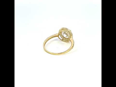 10K Yellow Gold Womens Cubic-Zirconia Engagement Ring