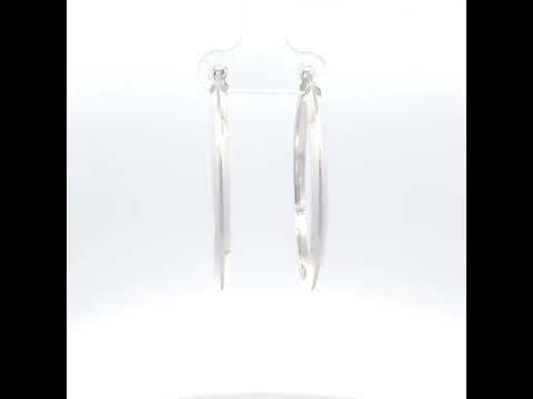925 Sterling Silver Womens Knife Edge Hoop Earrings