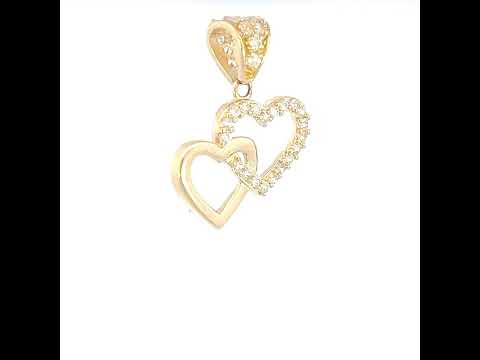 14K Gold Cubic Zirconia Pendant
