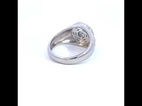 925 Sterling Silver Mens Baguette Round Cubic-Zirconia Fashion Ring Size 10