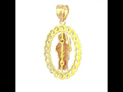 14K Gold Cubic Zirconia Pendant