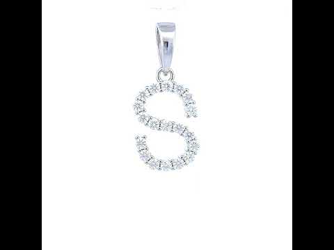 925 Sterling Silver Unisex 0.60ct Moissanite Initial S Alphabet Charm Pendant