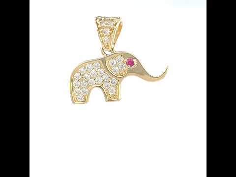 14K Gold Cubic Zirconia Pendant
