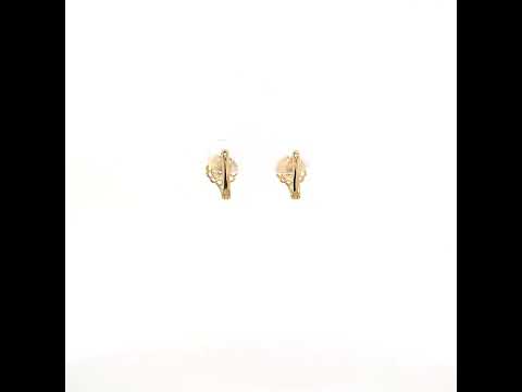 10K Yellow Gold Womens Blue White Cubic-Zirconia Flower Fashion Latch Back Earrings