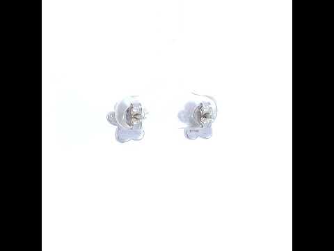 925 Sterling Silver Womens Cubic-Zirconia Paw Print Fashion Stud Earrings