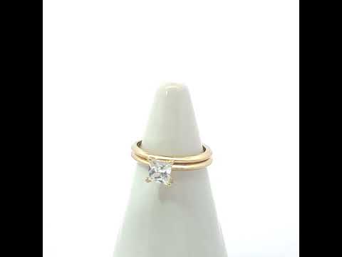 10K Yellow Gold Womens Princess-cut Cubic-Zirconia Duo Bridal Ring Set