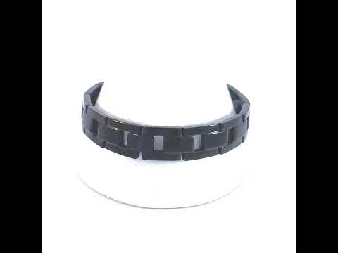 Stainless Steel Black-tone Mens Fashion Bracelet Size 8.5 Inches