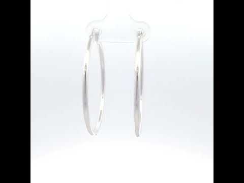 925 Sterling Silver Womens Round Tube Hoop Earrings