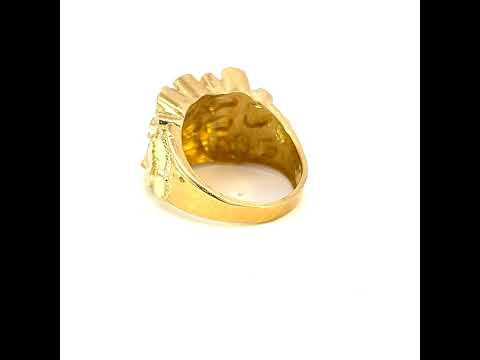 10K Yellow Gold Mens Nugget Fashion Ring