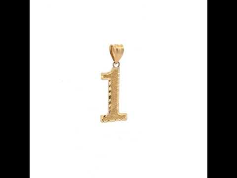 14K Gold Number "1" Pendant