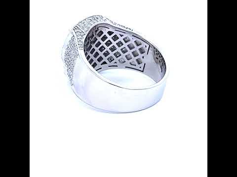 925 Sterling Silver Mens 2.04ct Moissanite Masonic Symbol Ring