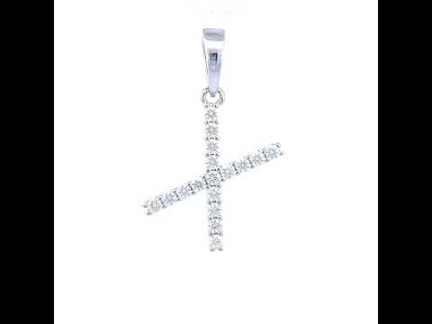925 Sterling Silver Unisex 0.54ct Moissanite Initial X Alphabet Charm Pendant