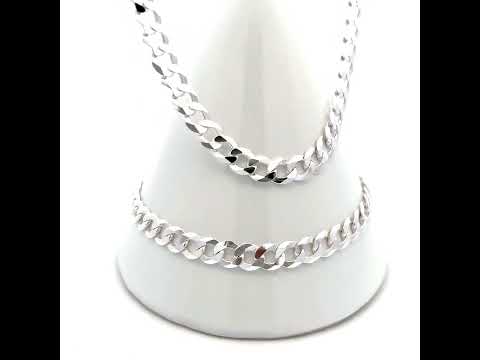 925 Silver Solid Super Flat Cuban Chain Silver 6mm-16