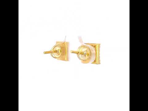925 Sterling Silver Womens Yellow-tone 0.53ct Moissanite Square Fashion Stud Earrings