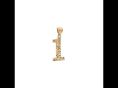 14K Gold Number "1" Pendant
