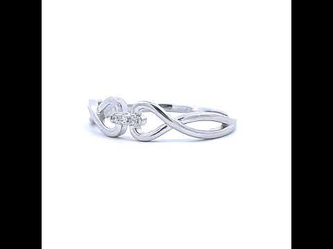 925 Sterling Silver Womens Cubic-Zirconia Infinity Ring Size 6