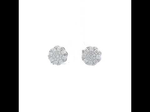 925 Sterling Silver Womens Round Princess-cut 0.31ct, 0.91ct Moissanite Round Fashion Stud Earrings