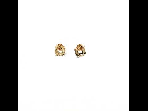 10K Yellow Gold Womens Cubic-Zirconia Swirl Fashion Stud Earrings