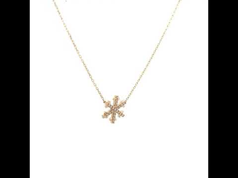 14K Gold Cubic Zirconia Necklace 18" (16"+2")