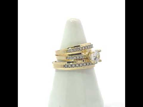 10K Two-tone Gold Cubic-Zirconia His & Hers Trio Ring Set