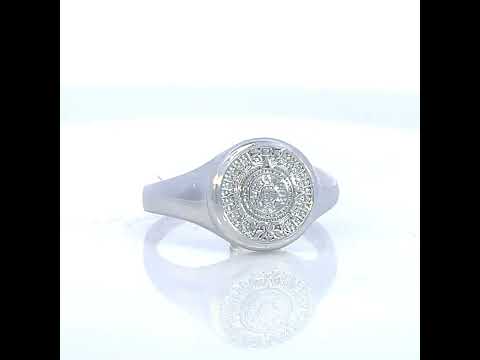 925 Sterling Silver Mens Aztec Calendar Fashion Ring Size 8