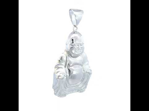 925 Sterling Silver Mens Buddha Religious Charm Pendant