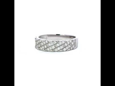 925 Sterling Silver Womens 0.55ct Moissanite Fashion Wedding Band Ring Size 8