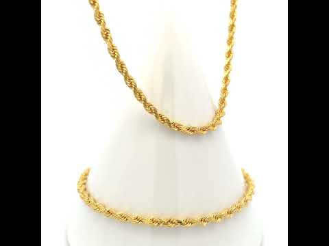 925 Silver Hollow Rope Chain 3mm-16"