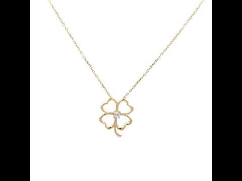 14K Gold Cubic Zirconia Necklace 18" (16"+2")