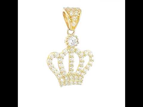 14K Gold Cubic Zirconia Pendant